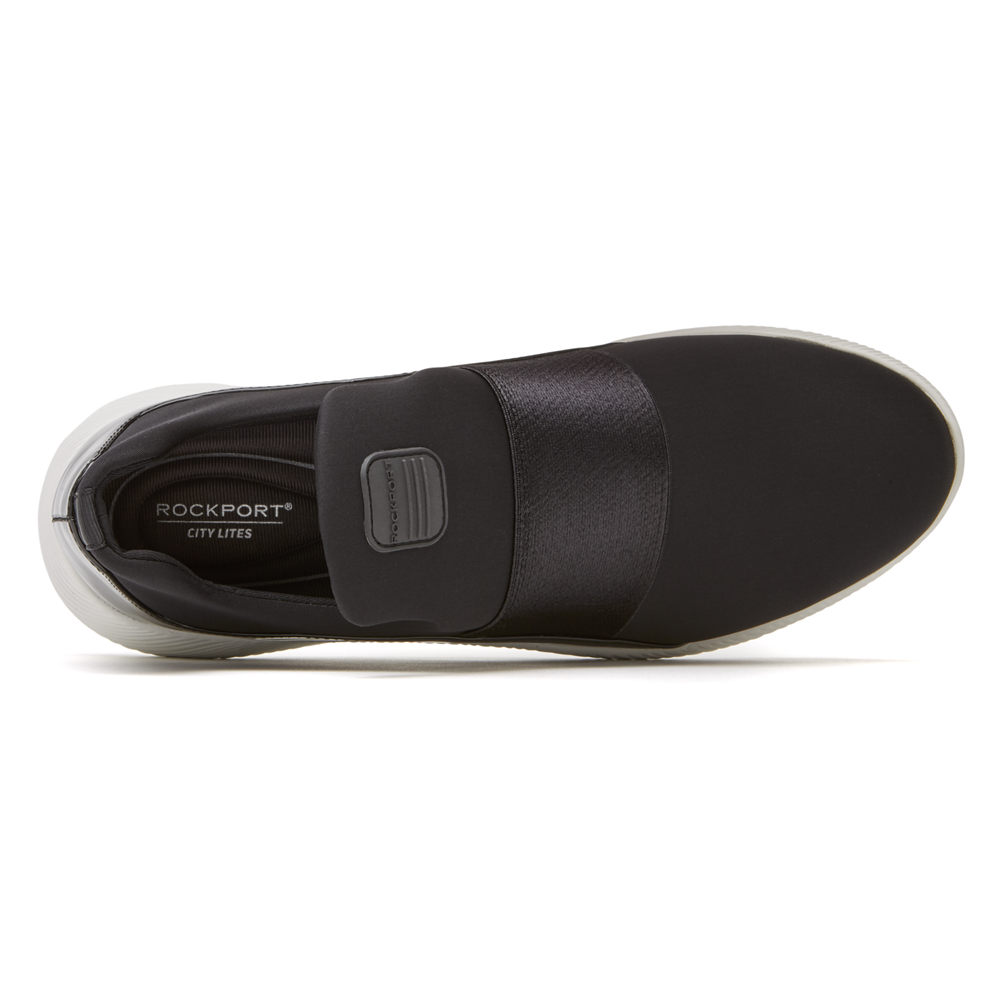 Rockport Womens Slip-On Black - City Lites Robyne - UK 849-STLZBY